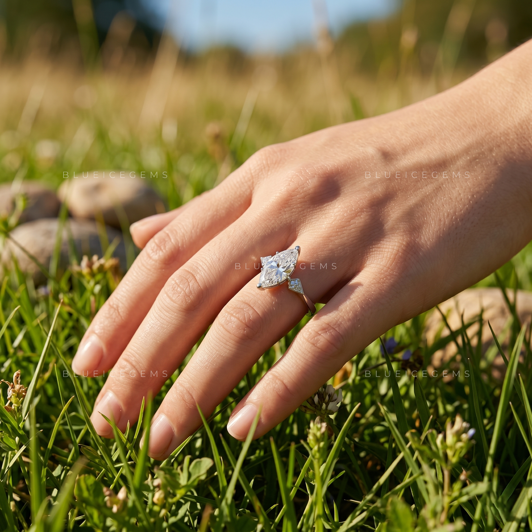 Enchanted Marquise Trilogy Brilliant Cut Heirloom Engagement Ring
