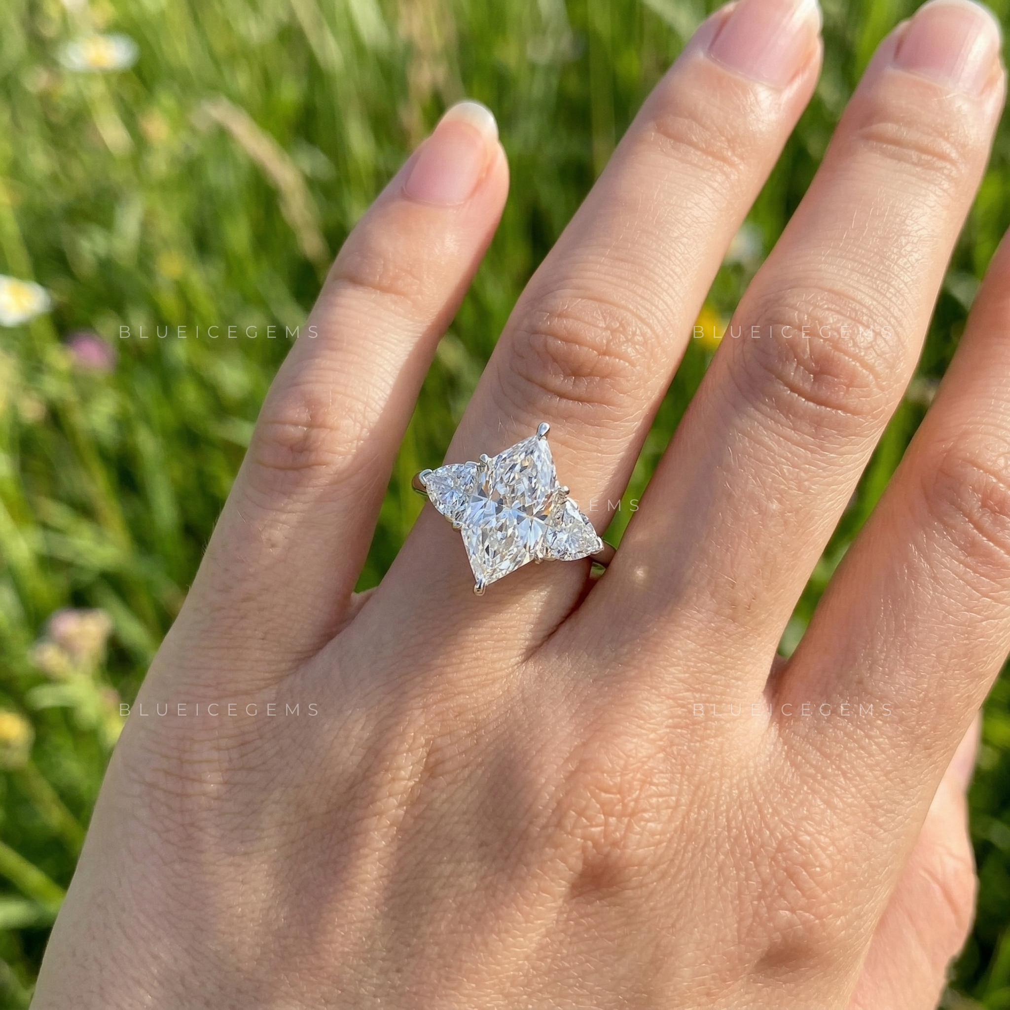 Imperial Radiance Dutch Marquise and Trillion Trilogy Ring