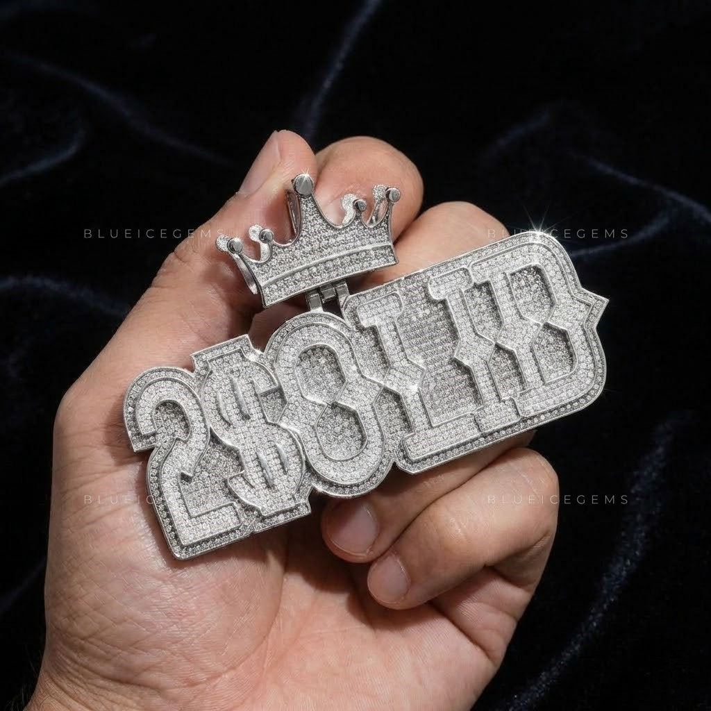 The "2$OLID" Sovereign: Crown-Topped Industrial Block Signature Pendant