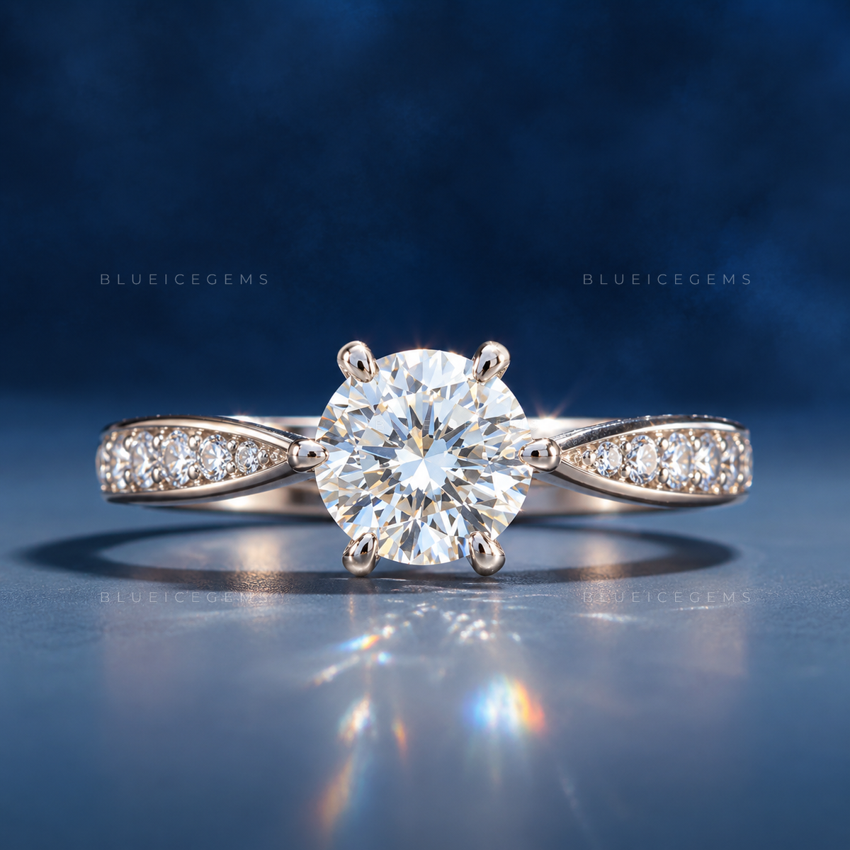 Infinite Sparkle Pavé Accent Round Engagement Ring