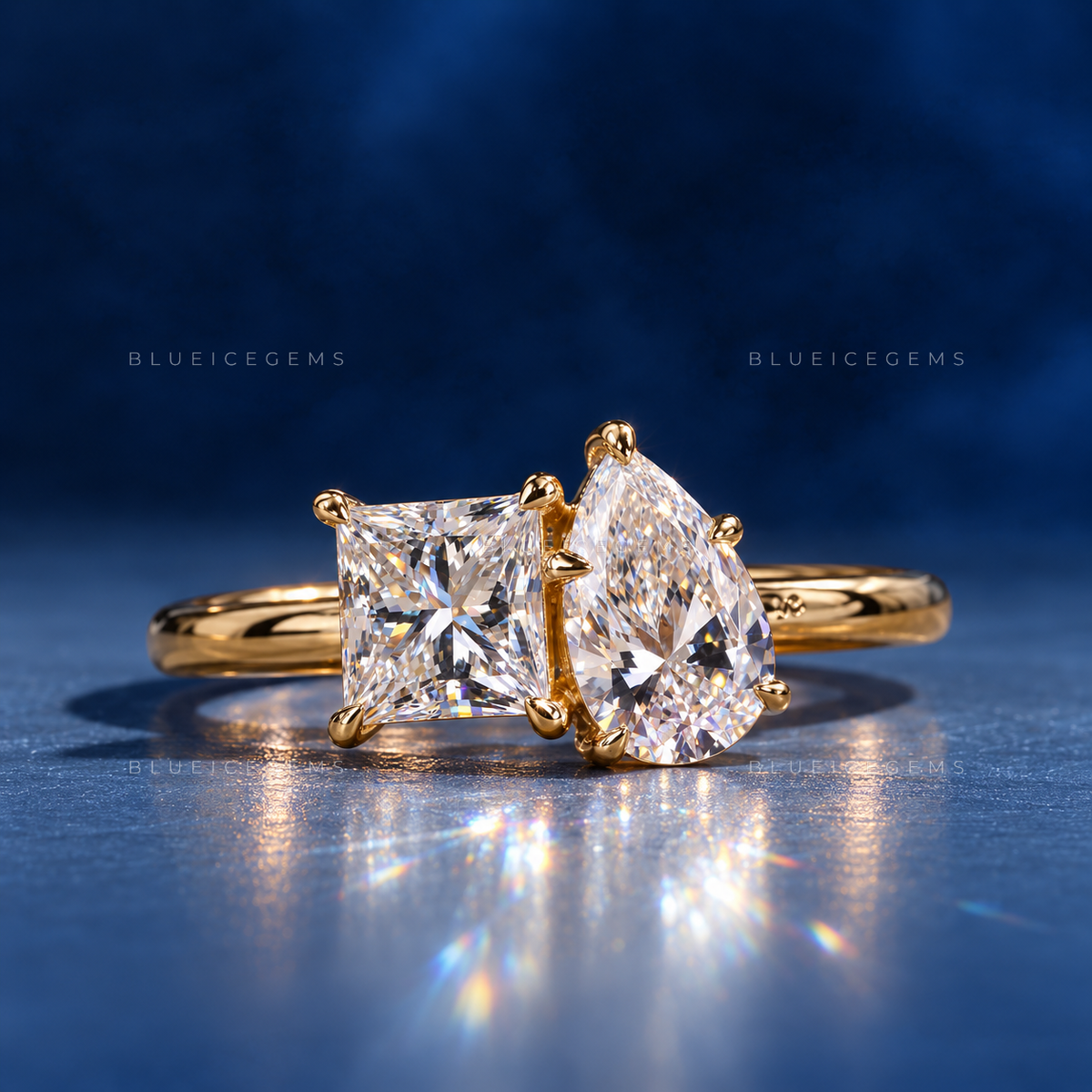 Regal Splendor Princess and Pear Engagement Ring