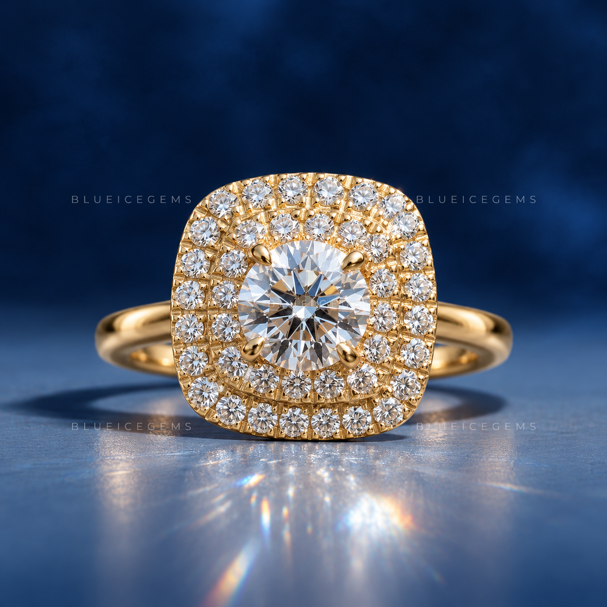 Enchanted Sparkle Round Cut Side Stone Engagement Ring