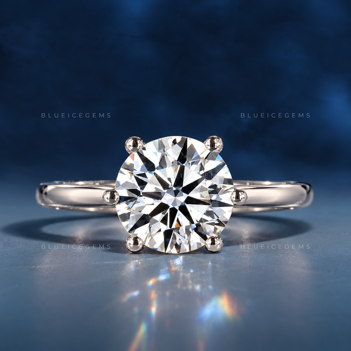 Serenade of Light Round Cut Accent Engagement Ring