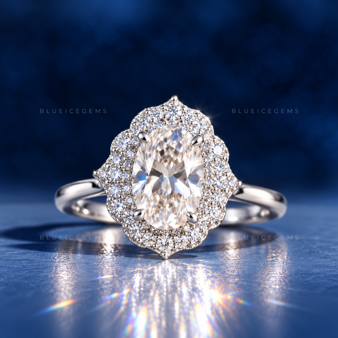 Ovalisse Oval Cut Accent Engagement Ring