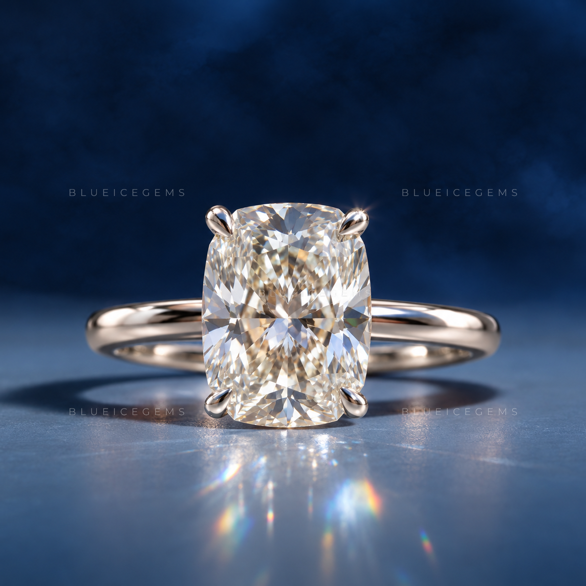 Regal Whisper Cushion Cut Solitaire Engagement Ring