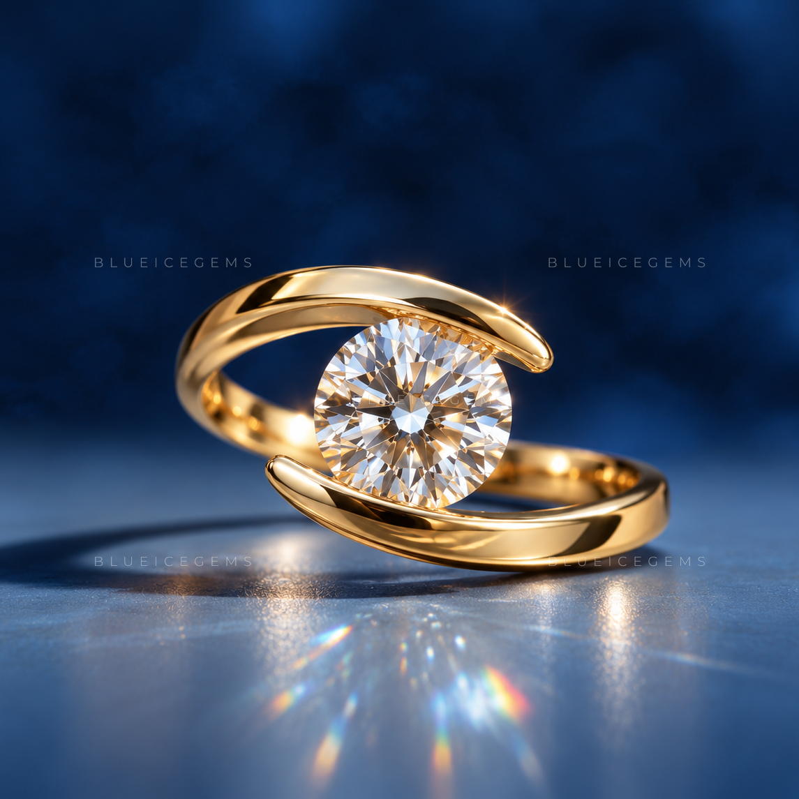 Timeless Horizon Round Cut Solitaire Engagement Ring