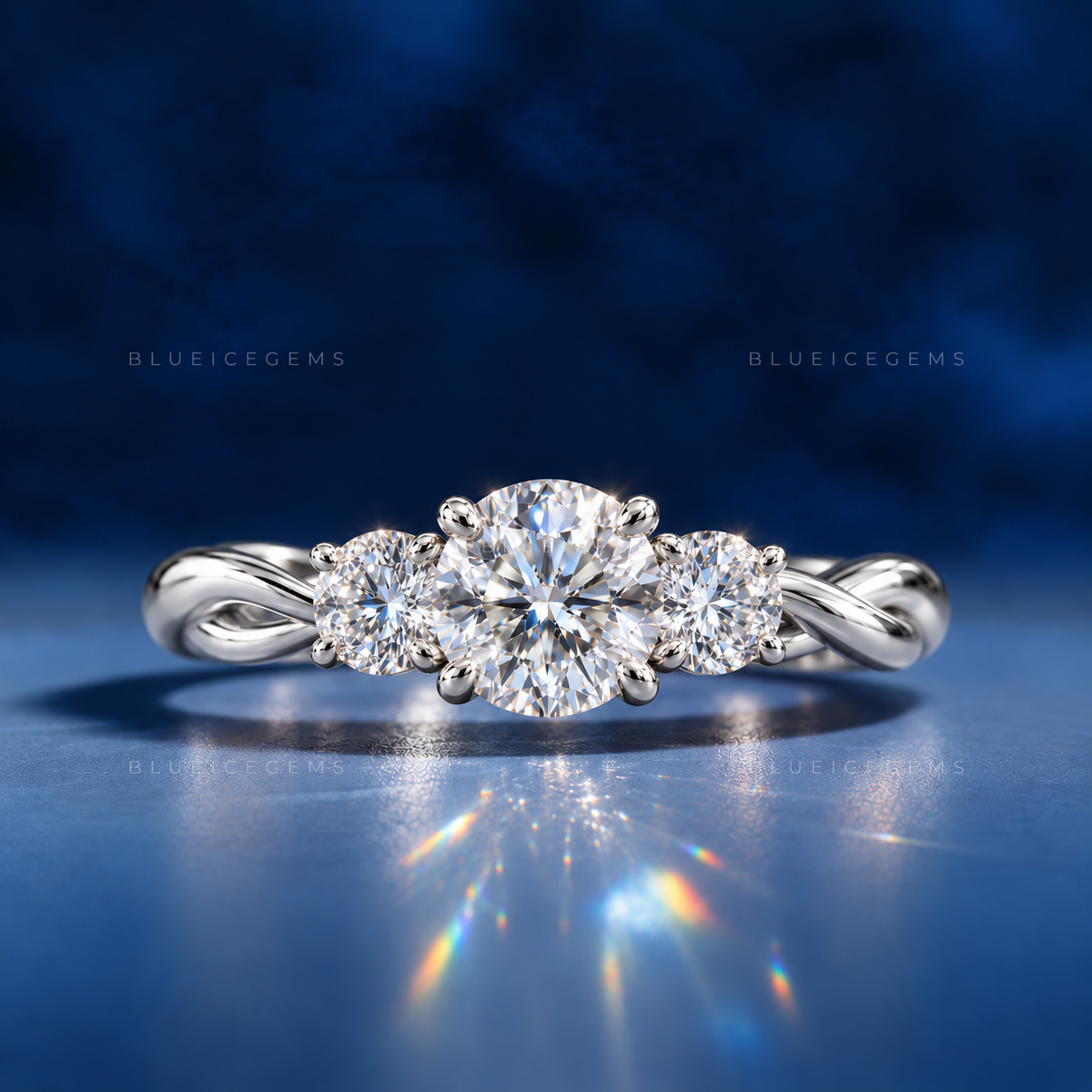 Veloura Round Brilliant Accent Engagement Ring