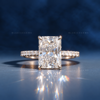 Opulent Grace Radiant Cut Hidden Halo Engagement Ring