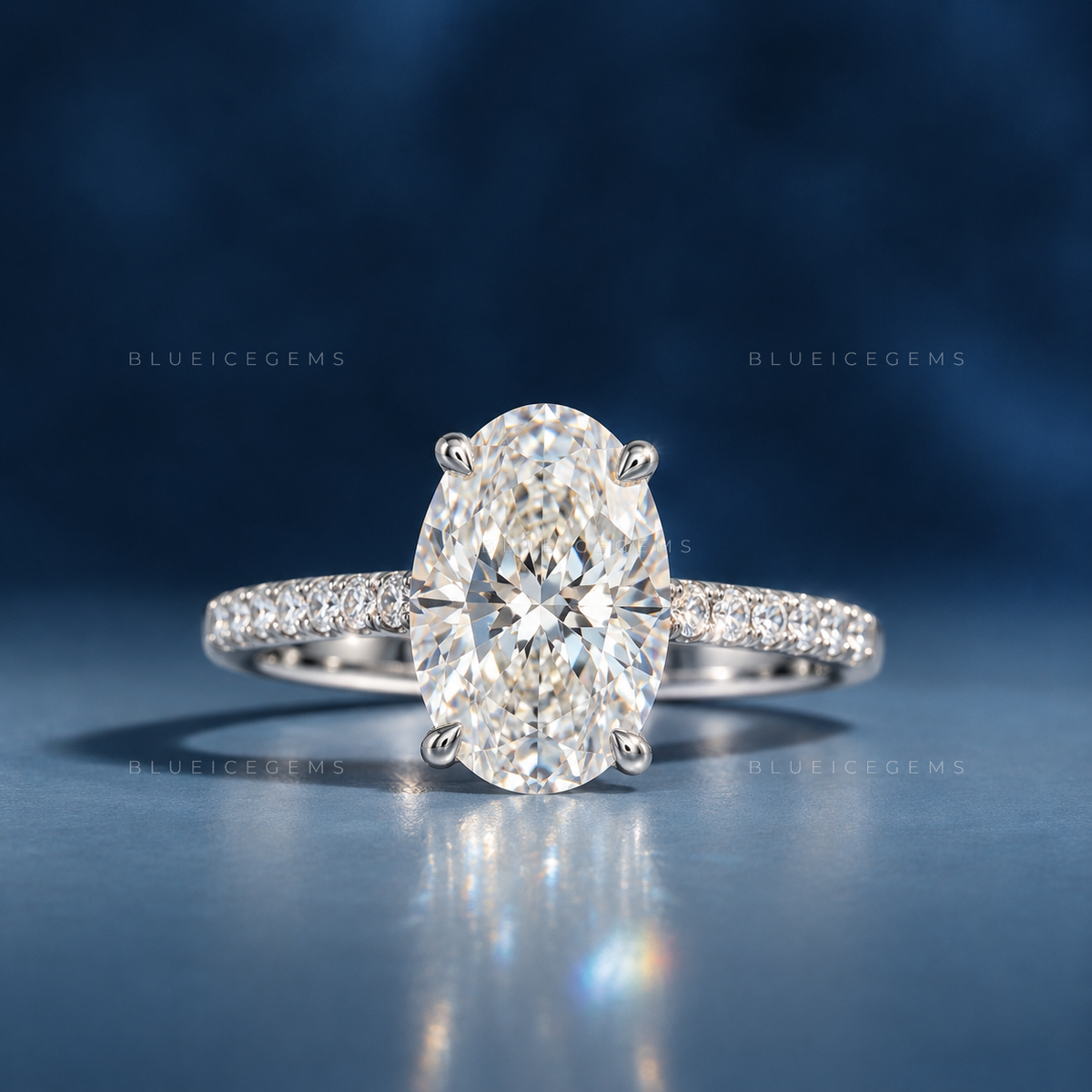 Imperial Glow Oval Cut Pavé Engagement Ring