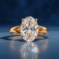 Aura Grace Oval Cut Split Shank Engagement Ring