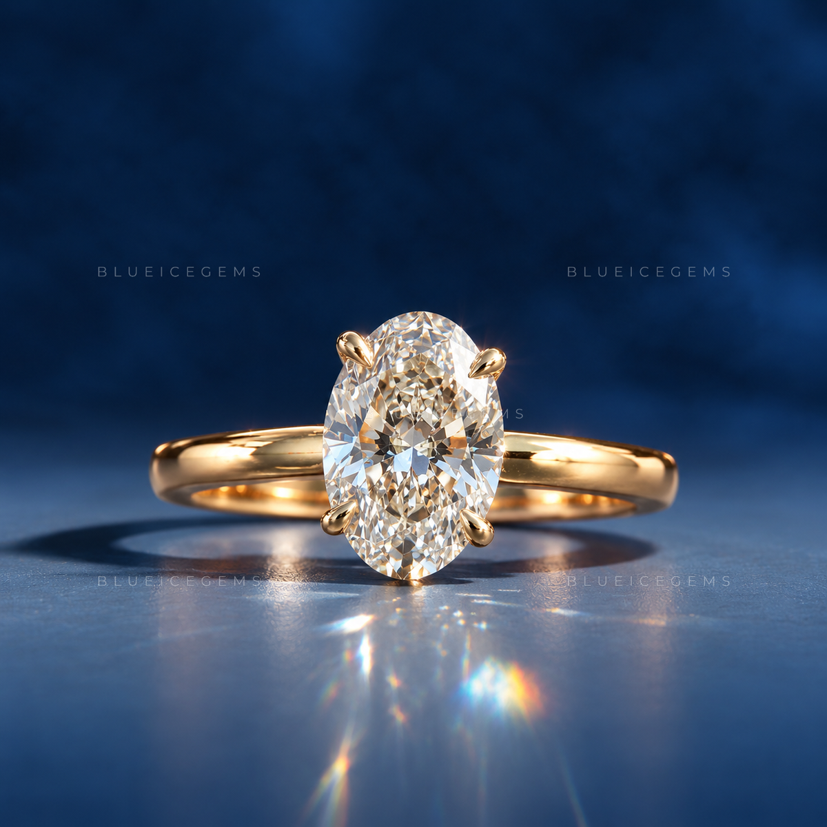 Opulent Grandeur Oval Cut Cathedral Engagement Ring