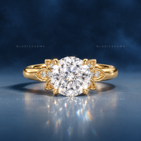 Flora Bloom Portuguese Cut Solitaire Engagement Ring