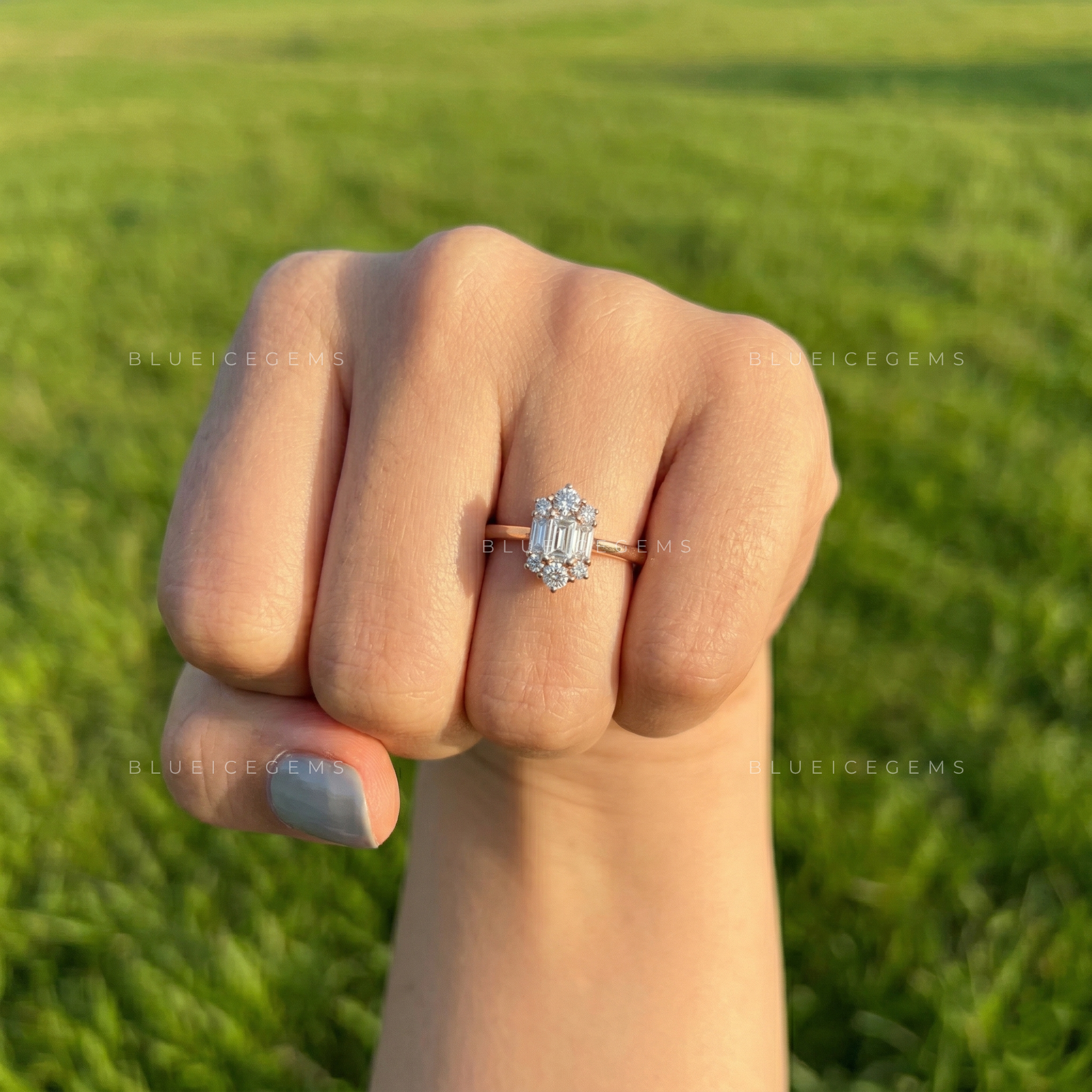 The "Starlet" Cluster Halo: A Bold Baguette & Round Sparkle Statement