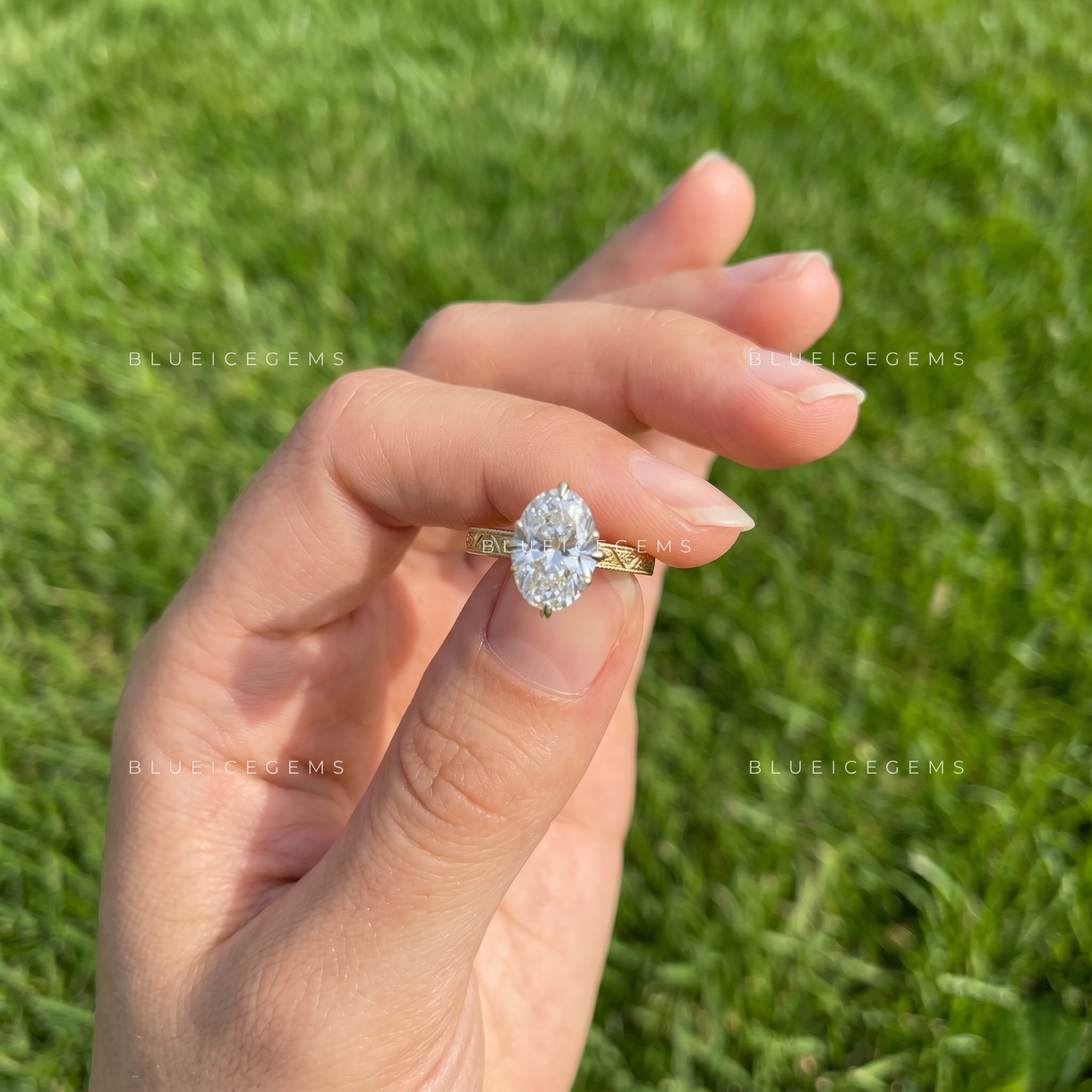Ethereal Filigree Oval Cut Hidden Halo Engagement Ring