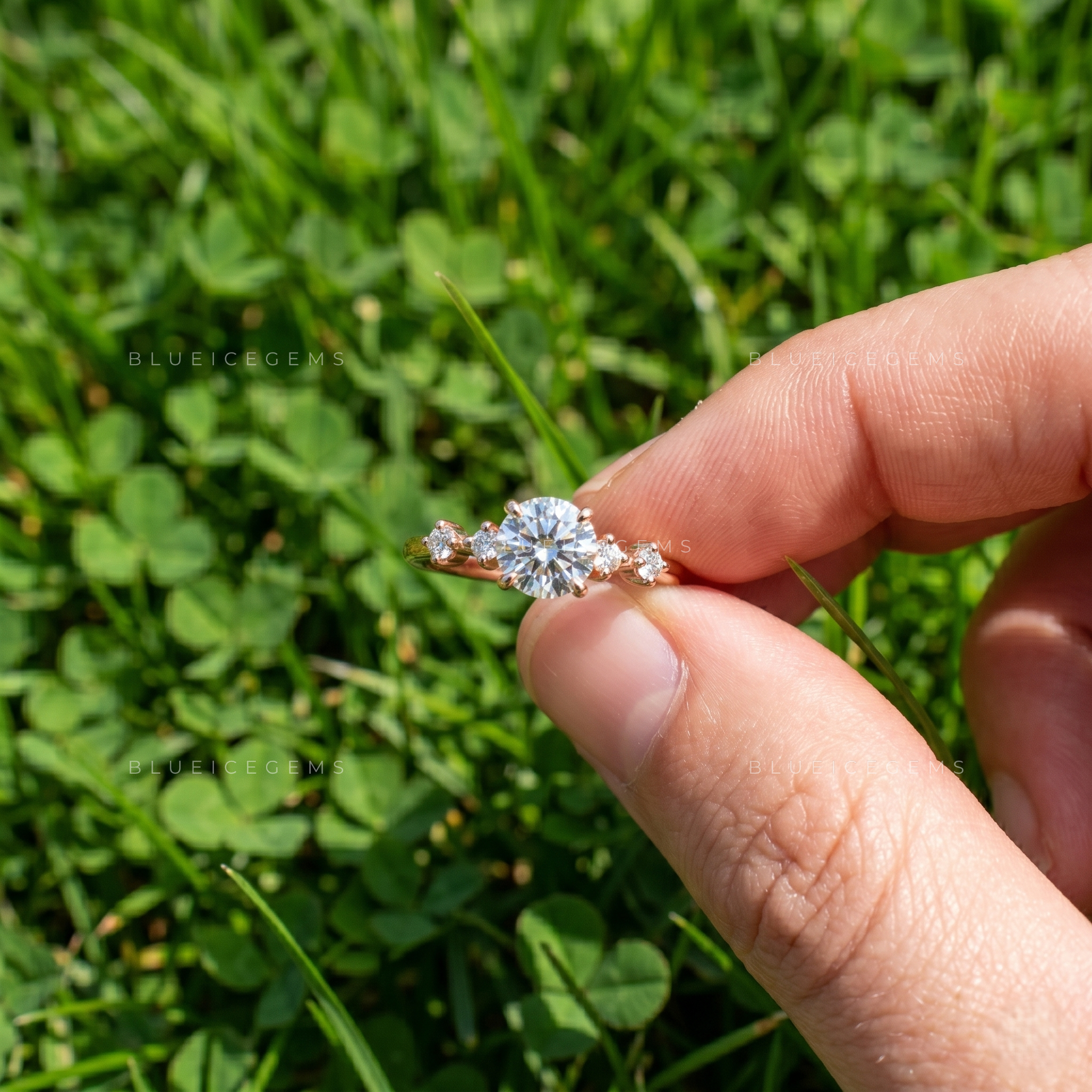 Classic Eternal Round Brilliant Cut Five Stone Promise Engagement Ring