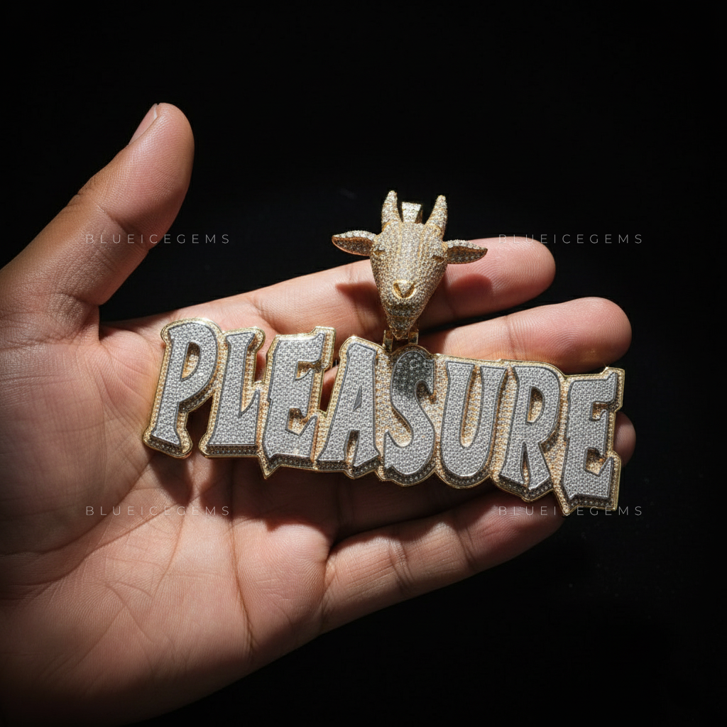 The "PLEASURE" G.O.A.T. Edition: 3D Sculptural Animal & Bold Slab-Script Pendant