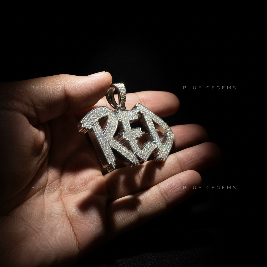 "RED" Custom Graffiti Script Pendant