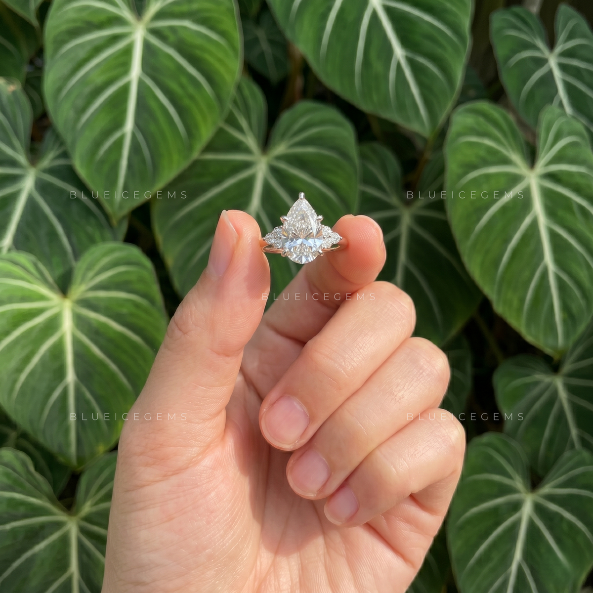 Enchanting Grace Pear Cut Claw Prong Solitaire Engagement Ring