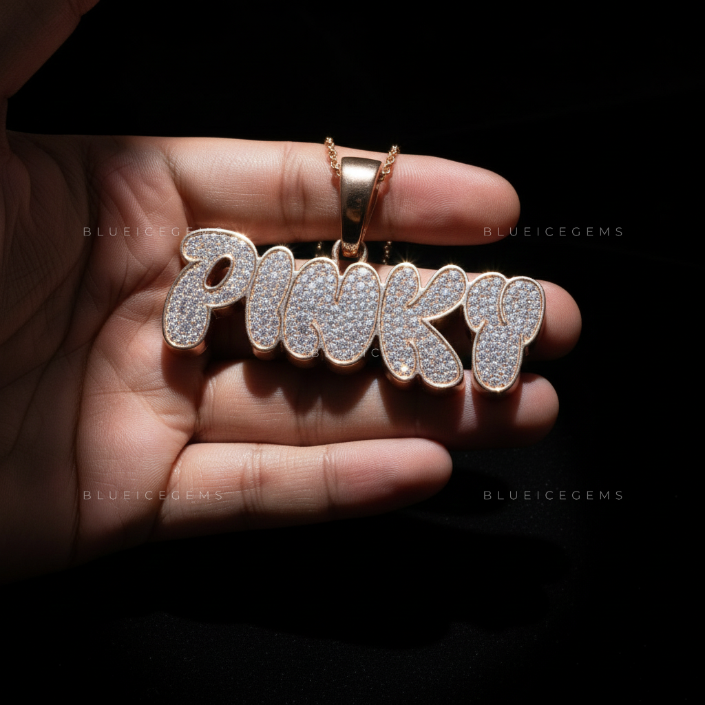 The "PINKY" Aura: Sculptural 3D Bubble Script in Radiant Rose Gold