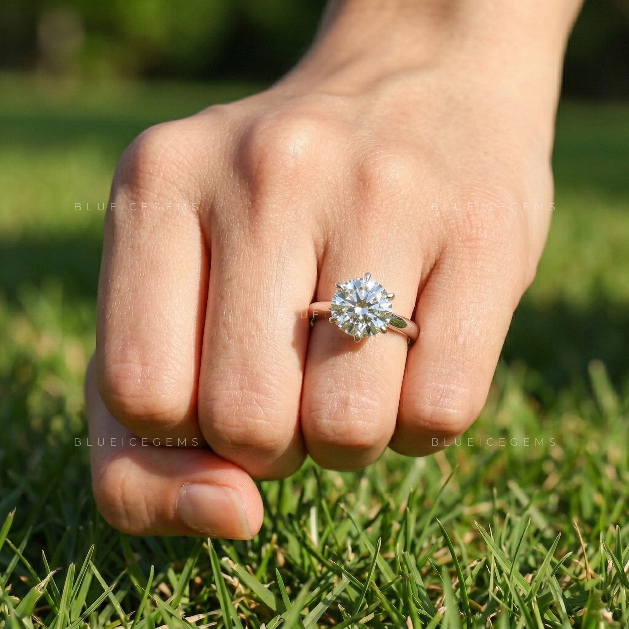 Bold 4 Carat Round Brilliant Cut Solitaire Statement Ring