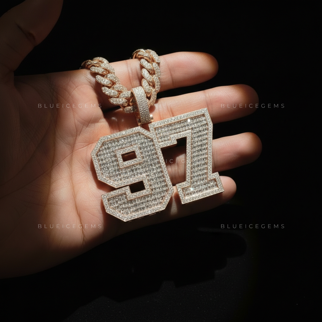 The "97" Legacy: Baguette-Fusion Collegiate Block & Rose Gold Cuban Set