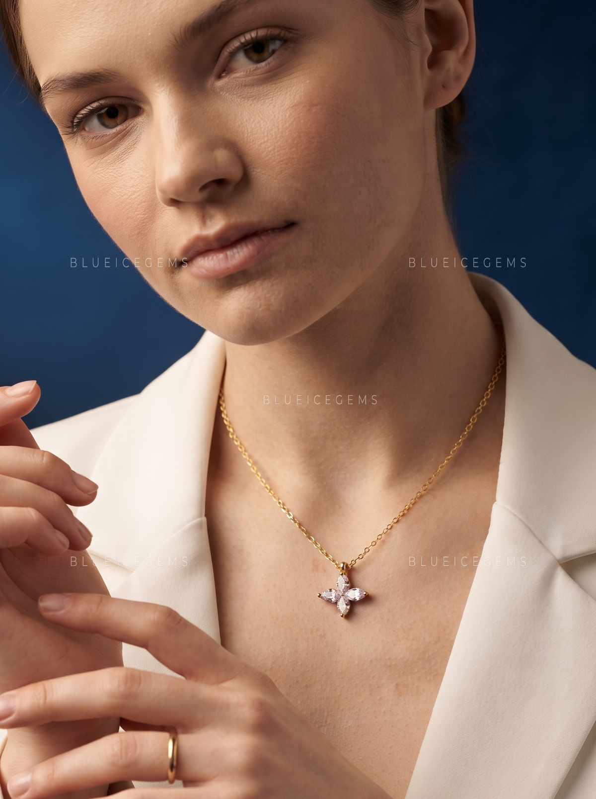 Lily Cut Solitaire Diamond Pendant