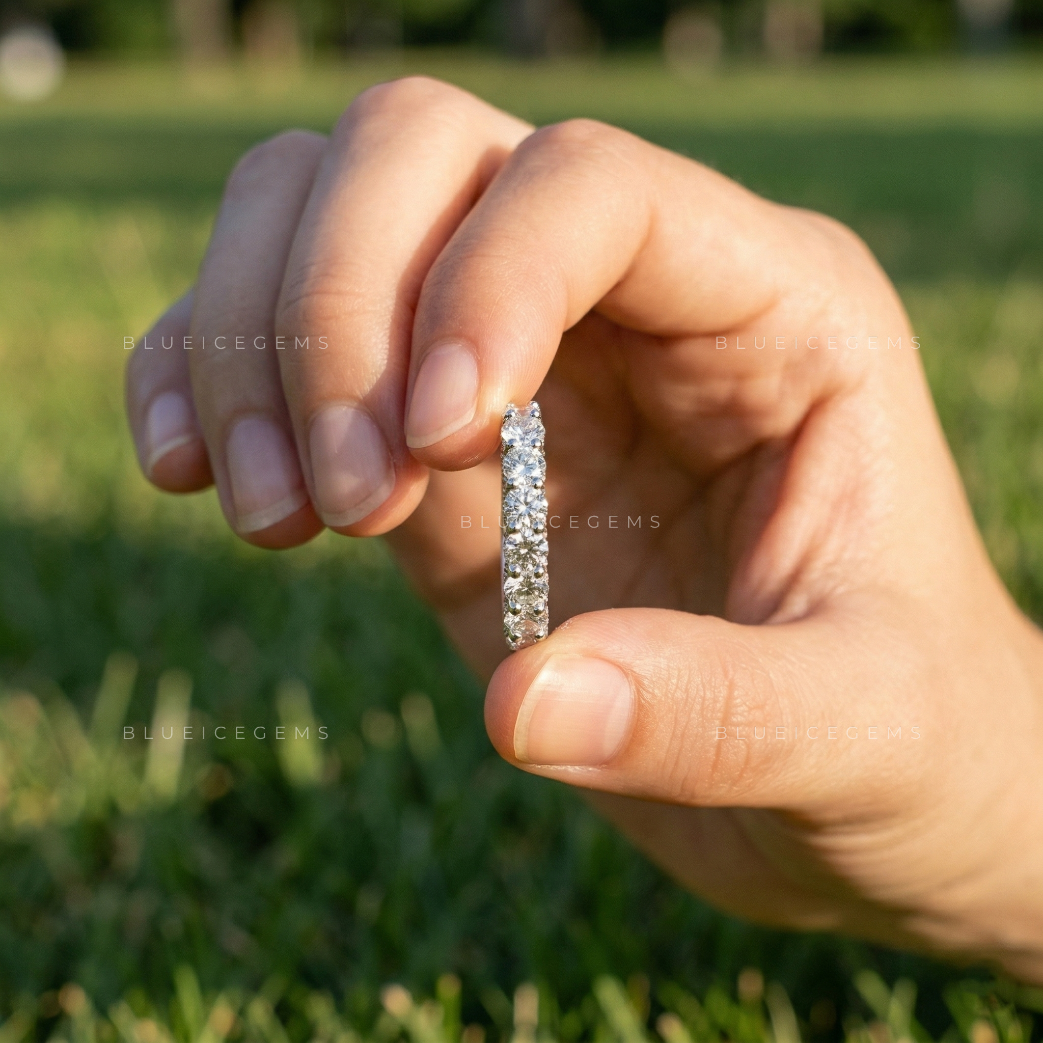 Celestial Radiance Round Brilliant Cut Multi-Stone Eternity Band