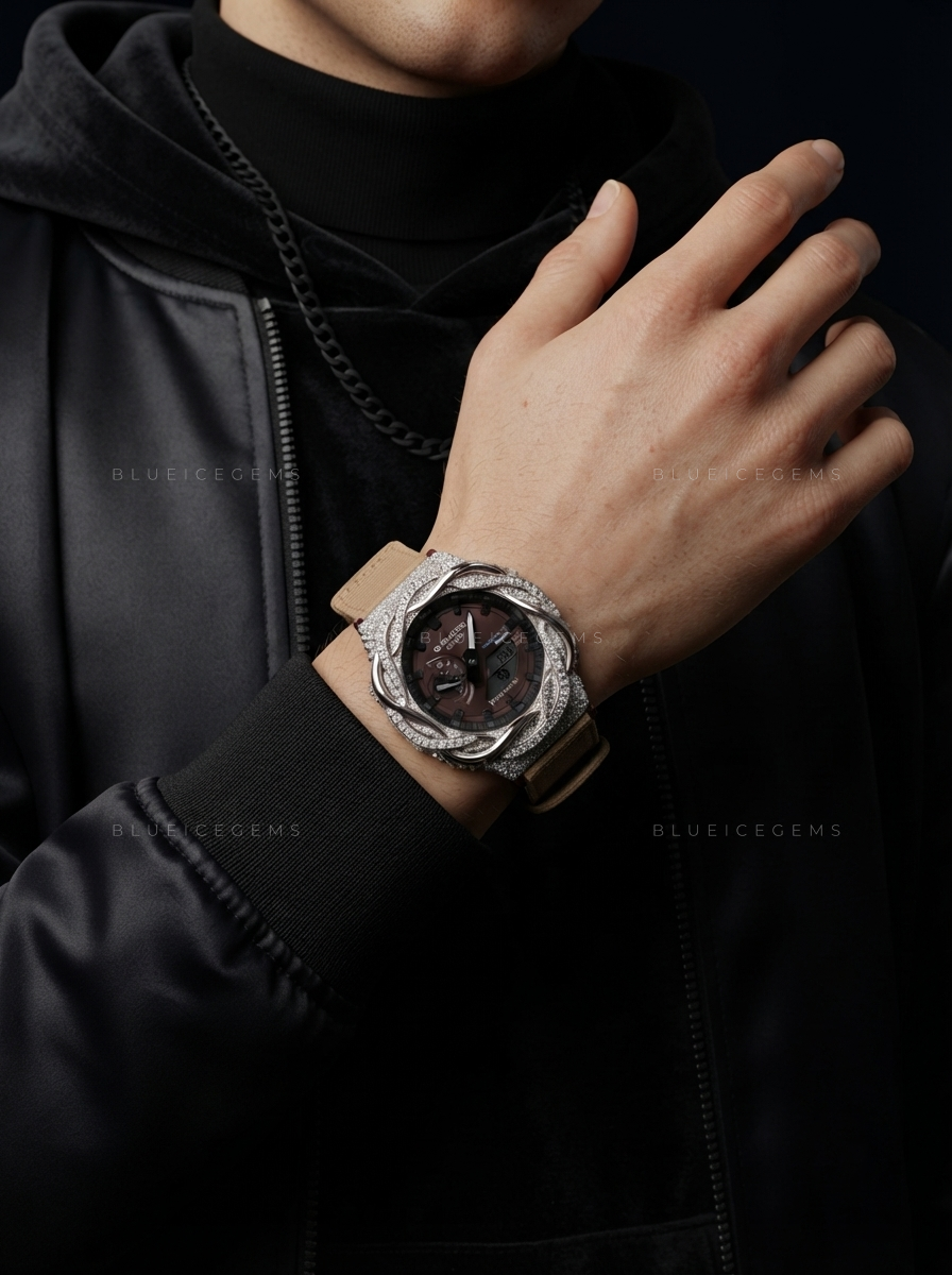 Fluid Noir Royale Watch – VVS Moissanite