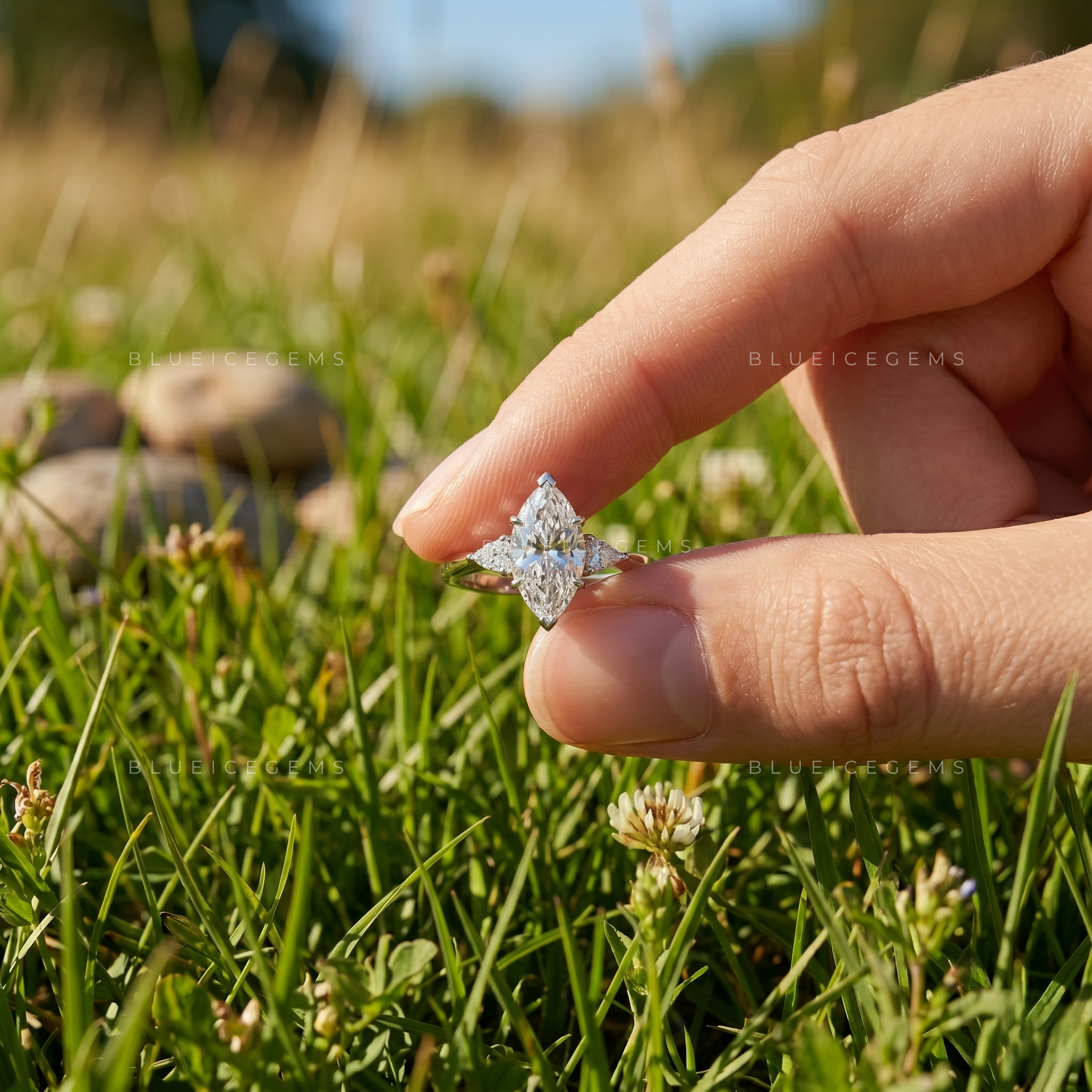 Enchanted Marquise Trilogy Brilliant Cut Heirloom Engagement Ring