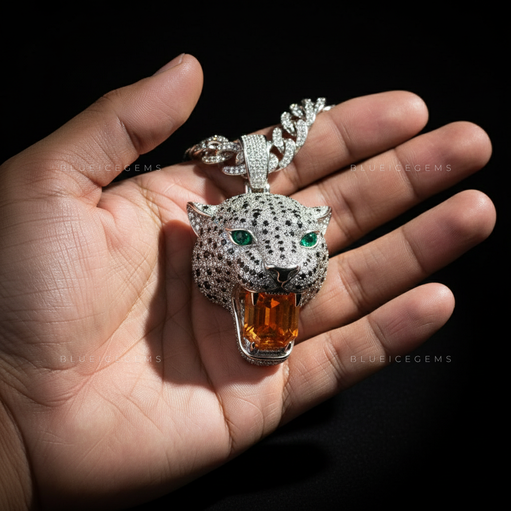 The Apex Predator: Emerald-Eyed Leopard & Amber Citrine Maw