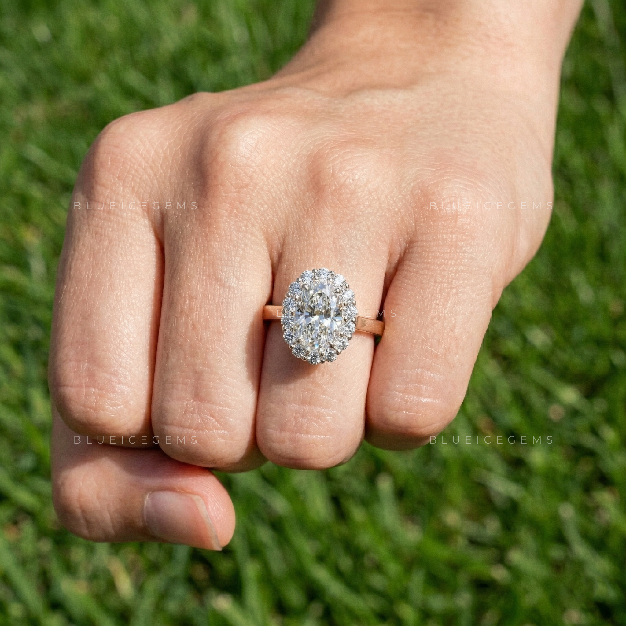 Refined Brilliance Oval Cut Accent Engagement Ring