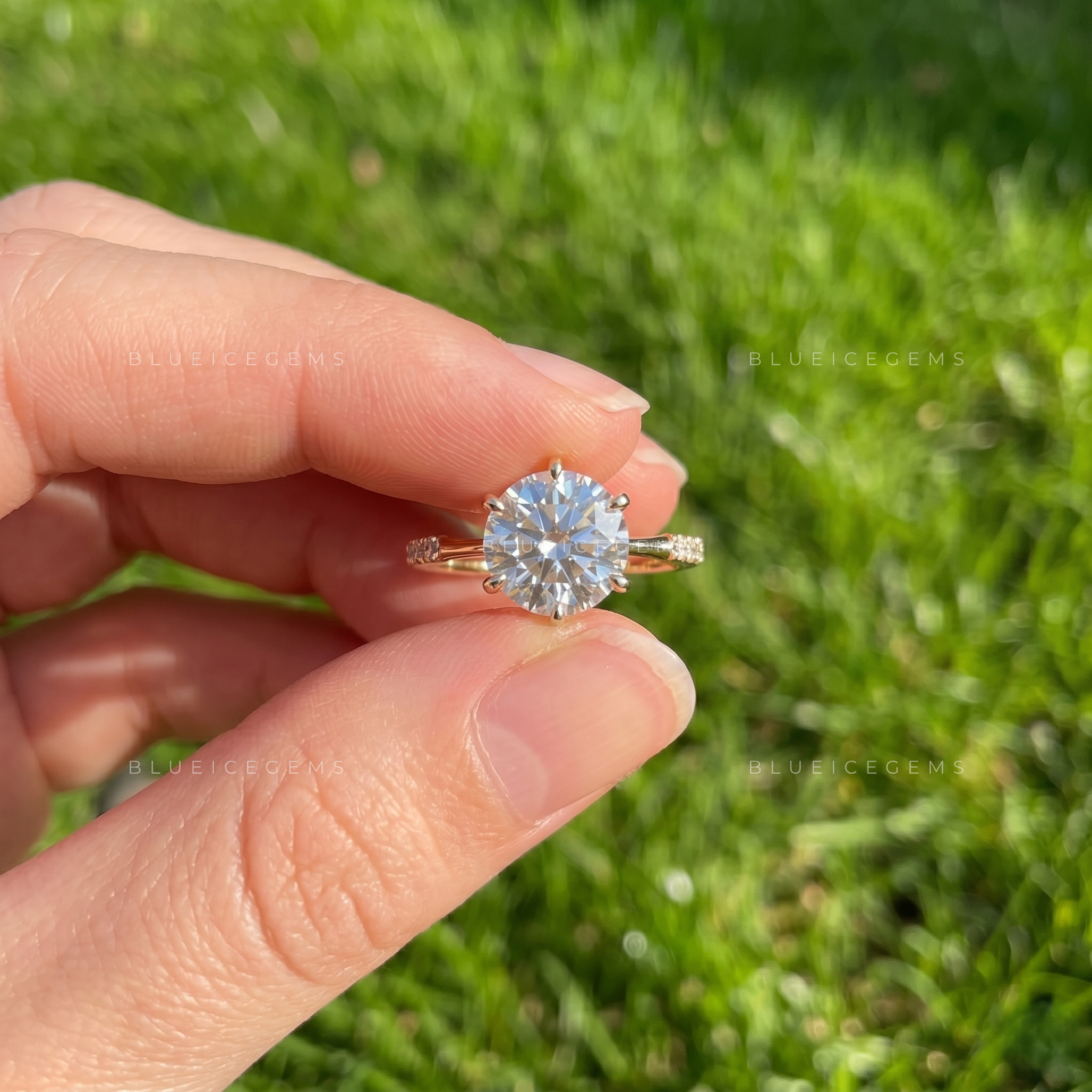 Celestial Sparkle Round Brilliant Cut Certified Pavé Engagement Ring