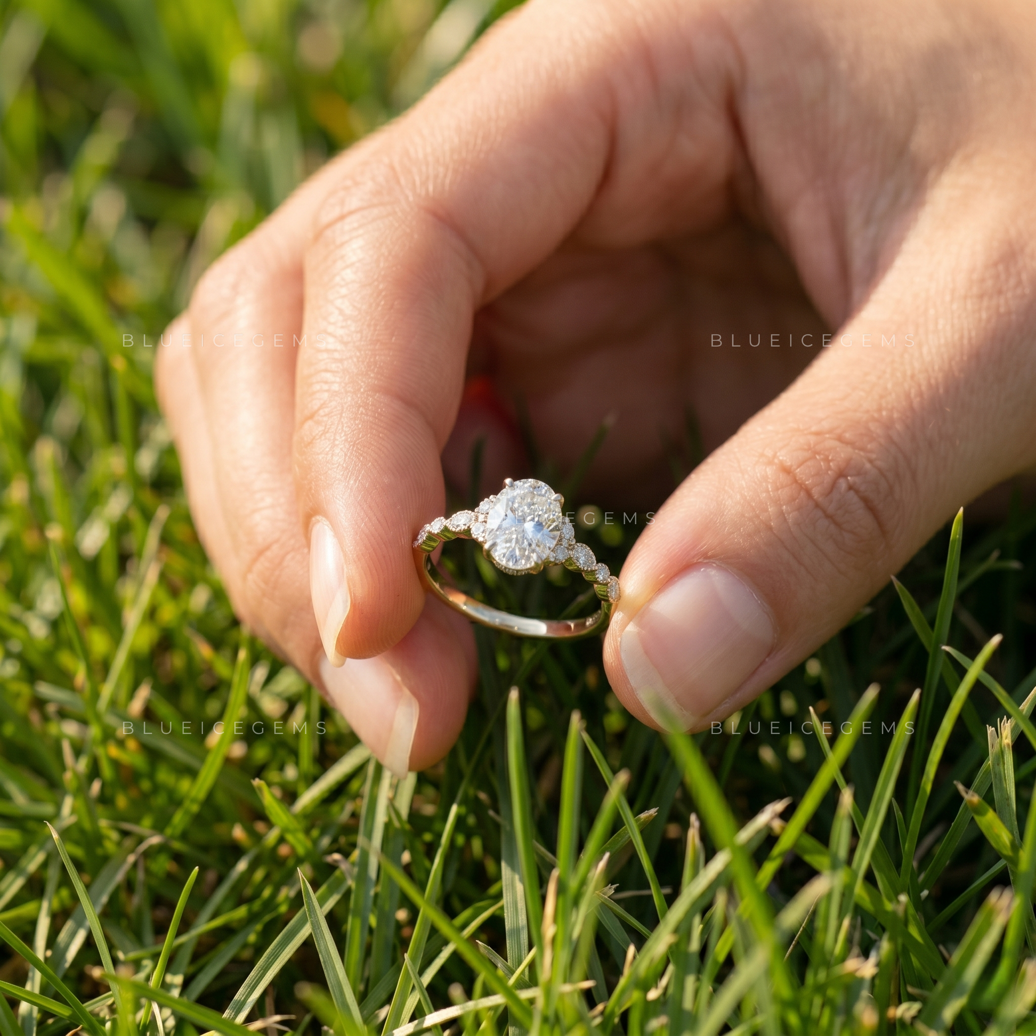 Serene Horizon Radiant Cut Classic Hidden Accent Engagement Ring