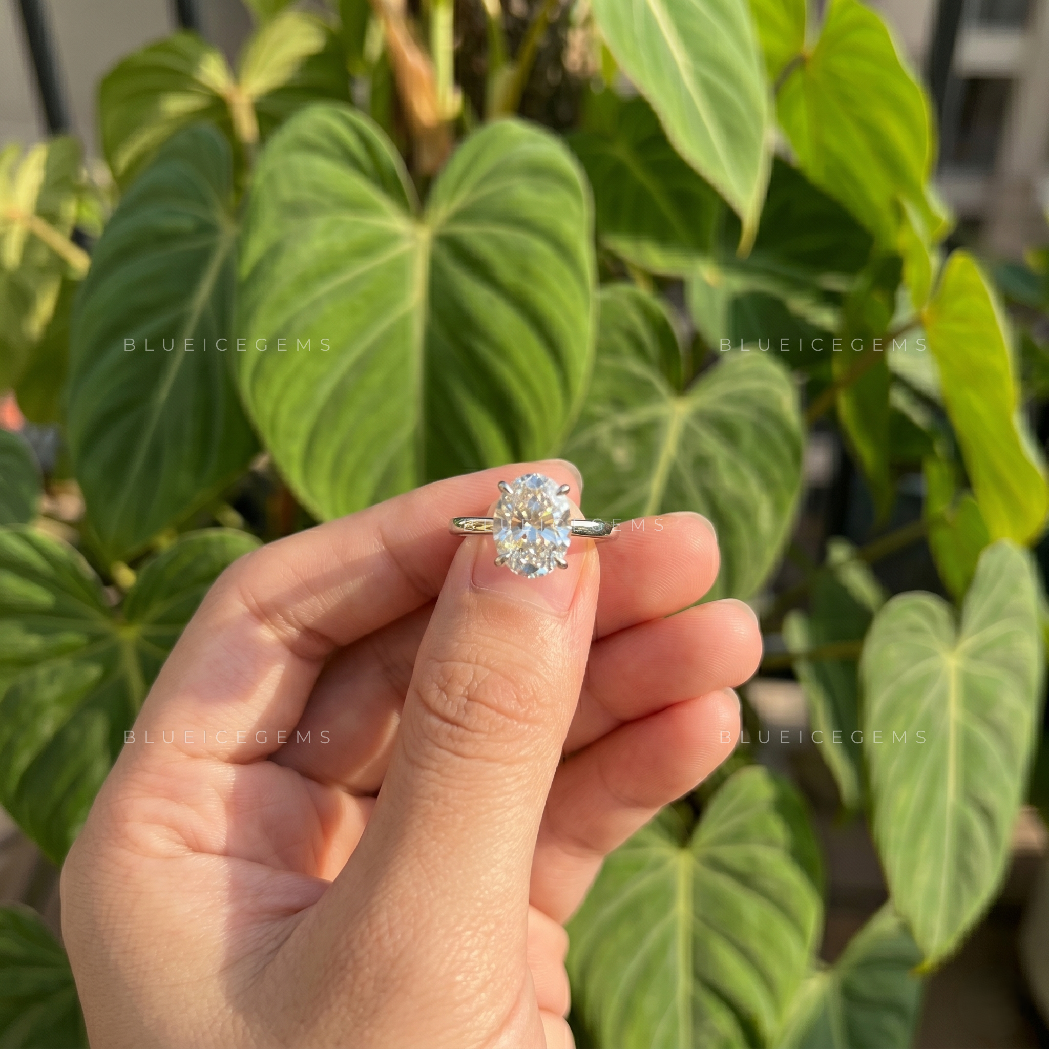 Graceful Oval Cut Classic Solitaire Engagement Ring