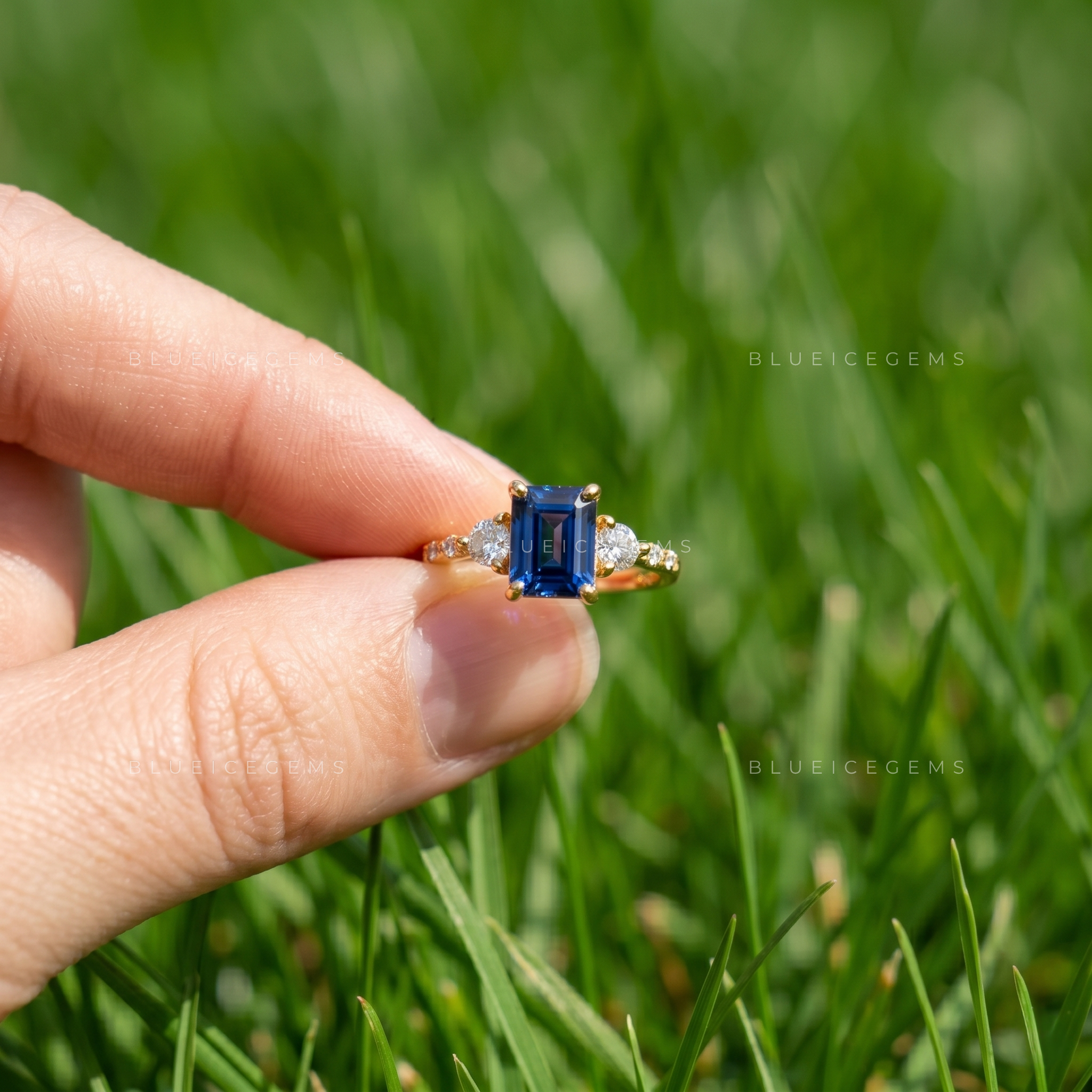 The "Azure Essence" Oval Sapphire Trilogy: Radiant Birthstone Statement