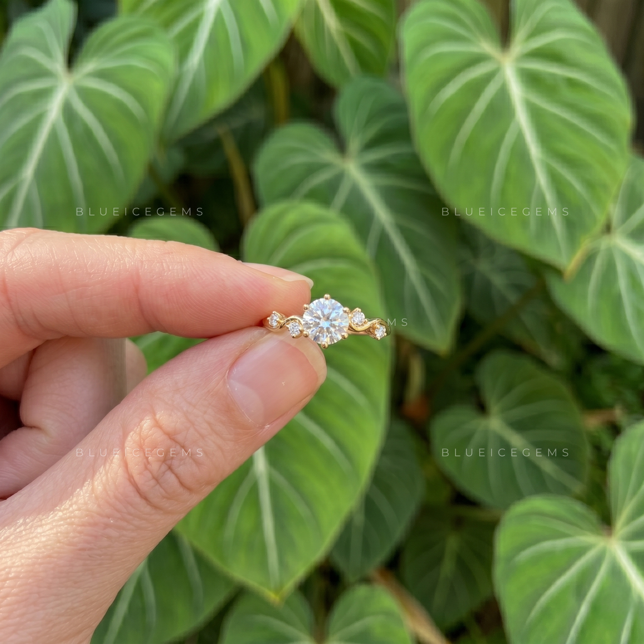 Vintage Inspired Round Cut Delicate Diamond Engagement Ring