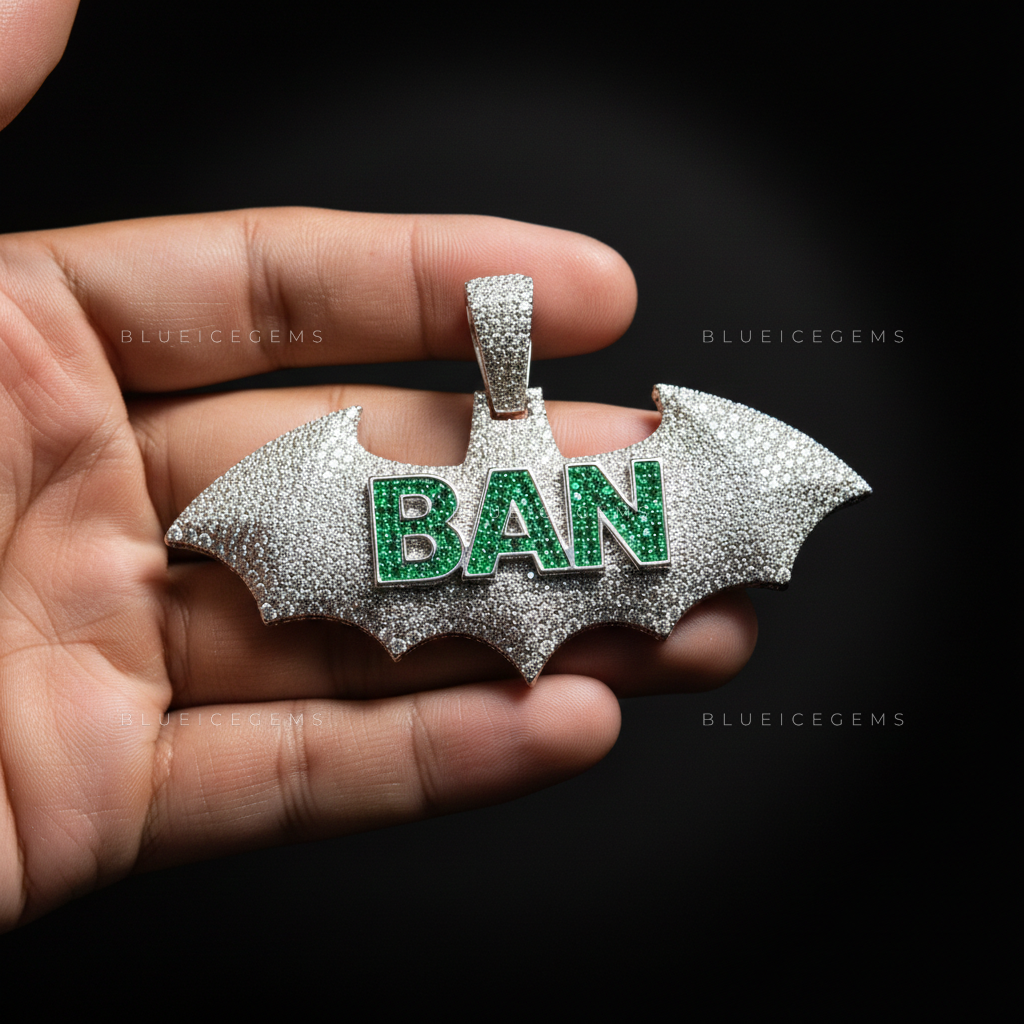 The "BAN" Dark Knight: Emerald-Flooded Script & Bat-Wing Sovereign