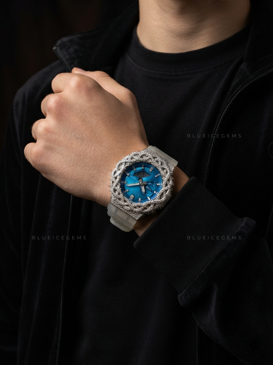 Custom Thorn Crown Iced-Out Watch – VVS Moissanite