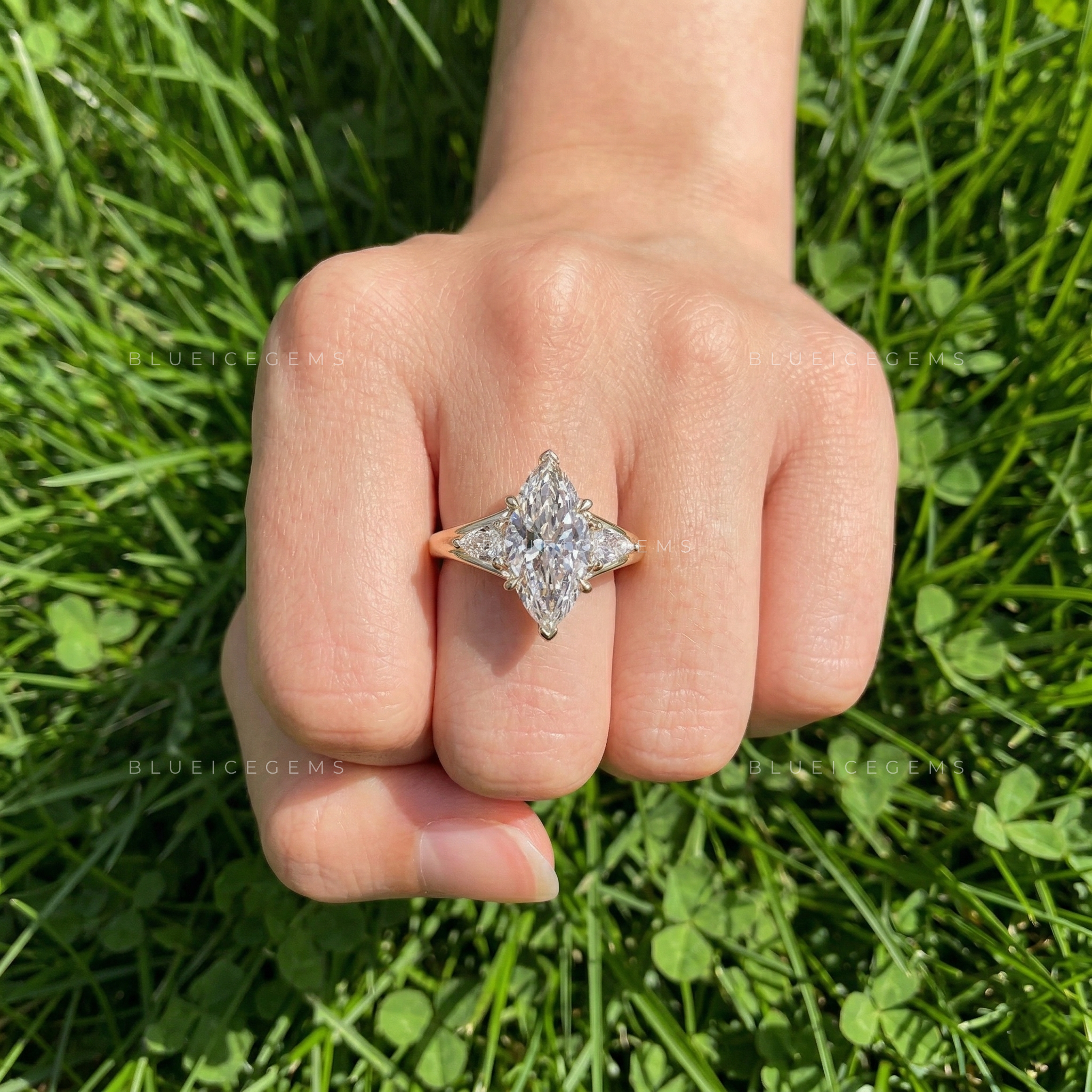 Majestic Horizon Marquise and Pear Trilogy Engagement Ring