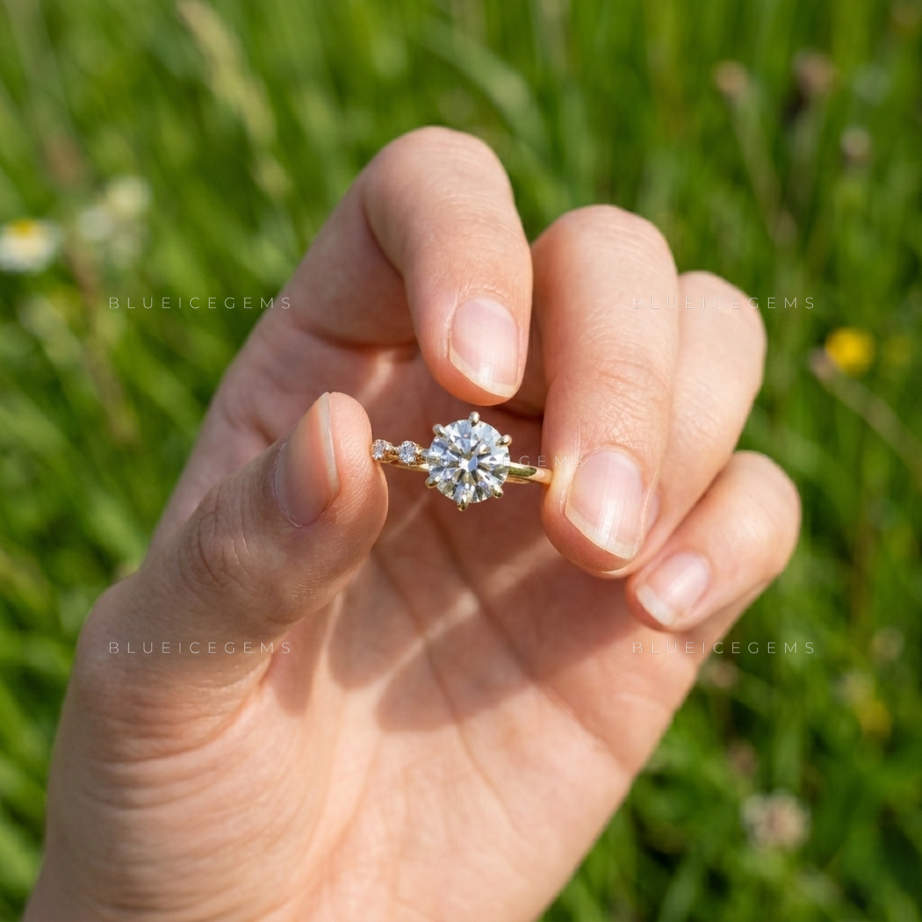 Trilogy of Love Round Brilliant Cut Three Stone Engagement Ring