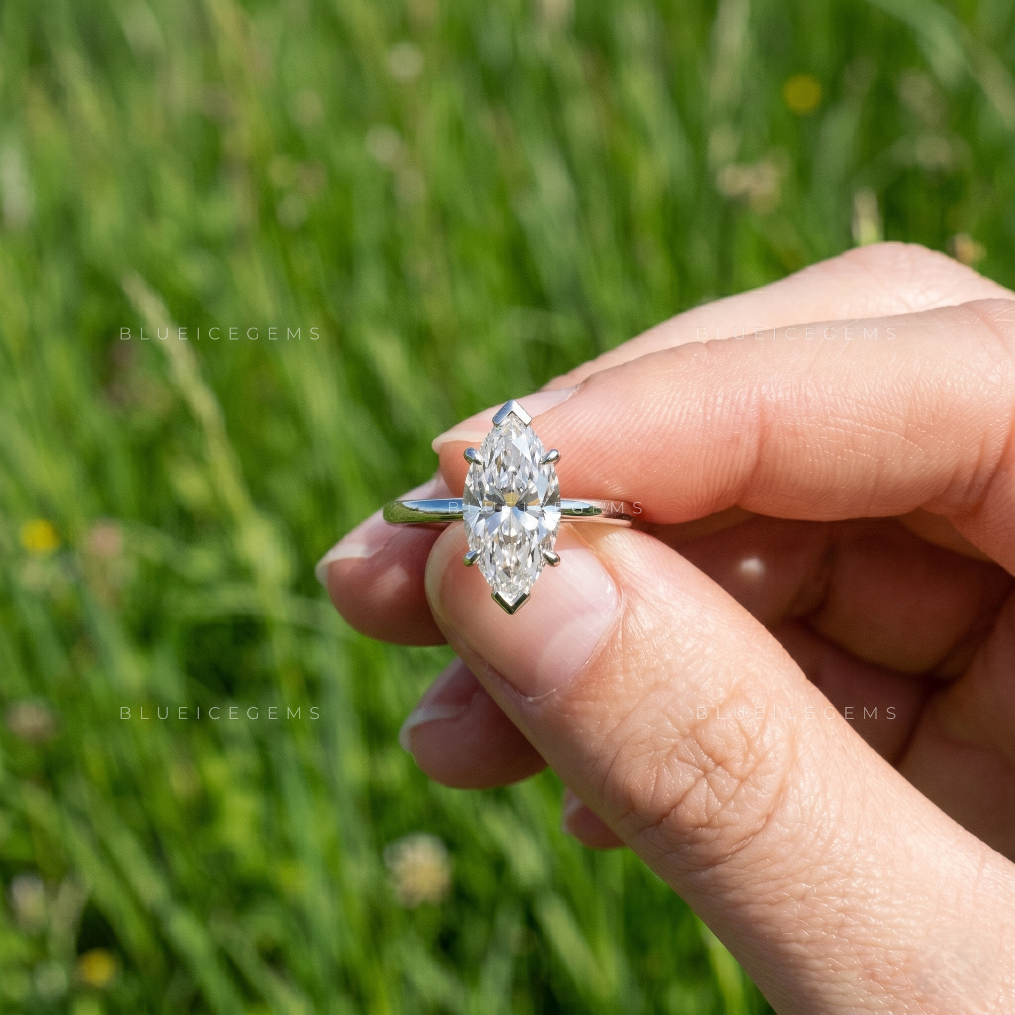 Celestial Grace Marquise Brilliant Cut Solitaire Engagement Ring