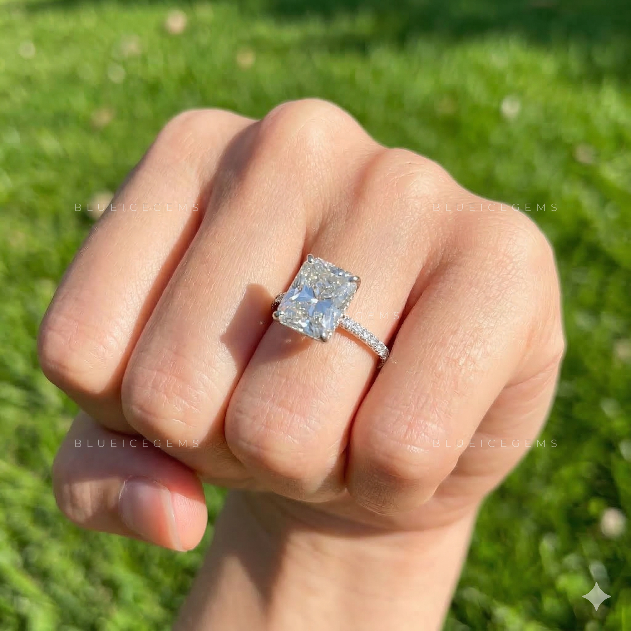Modern Luxe Radiant Cut Euro Shank Ring