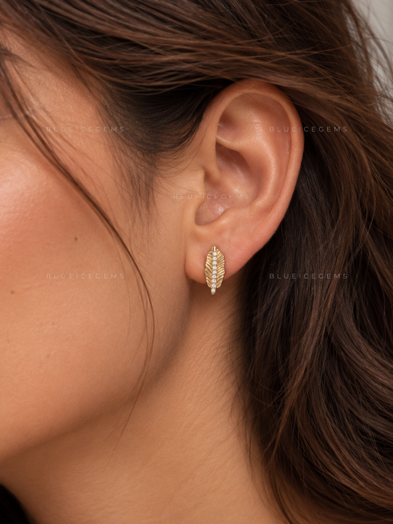 Banana Leaf Stud Earrings