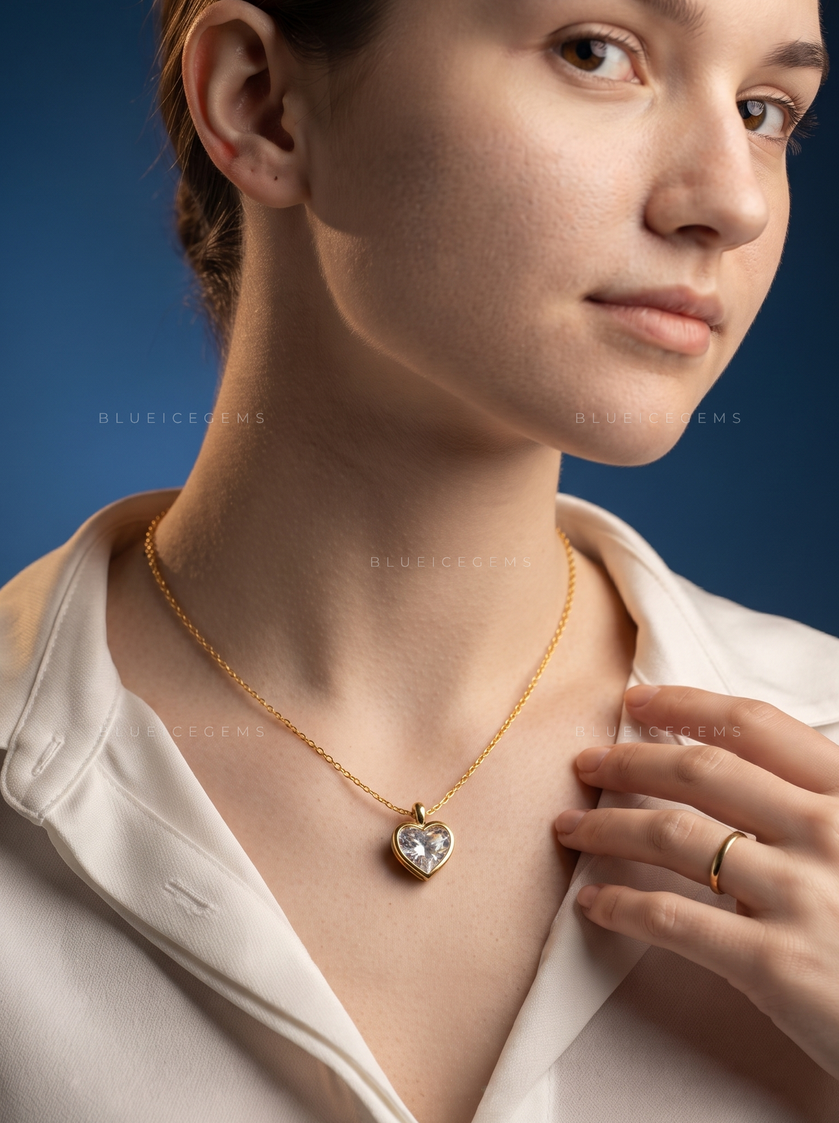 Heart Shape Bezel Set Diamond Pendant