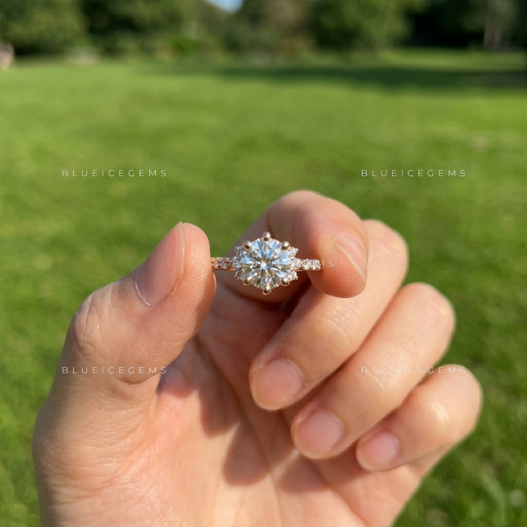 Ethereal Luminance Round Cut Halo Engagement Ring