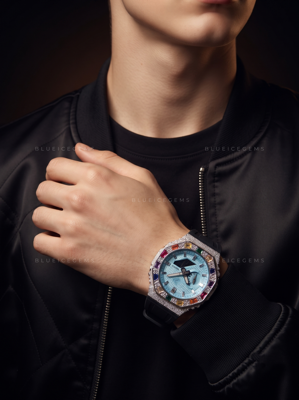 Prismatic Royal Rainbow Iced-Out Watch