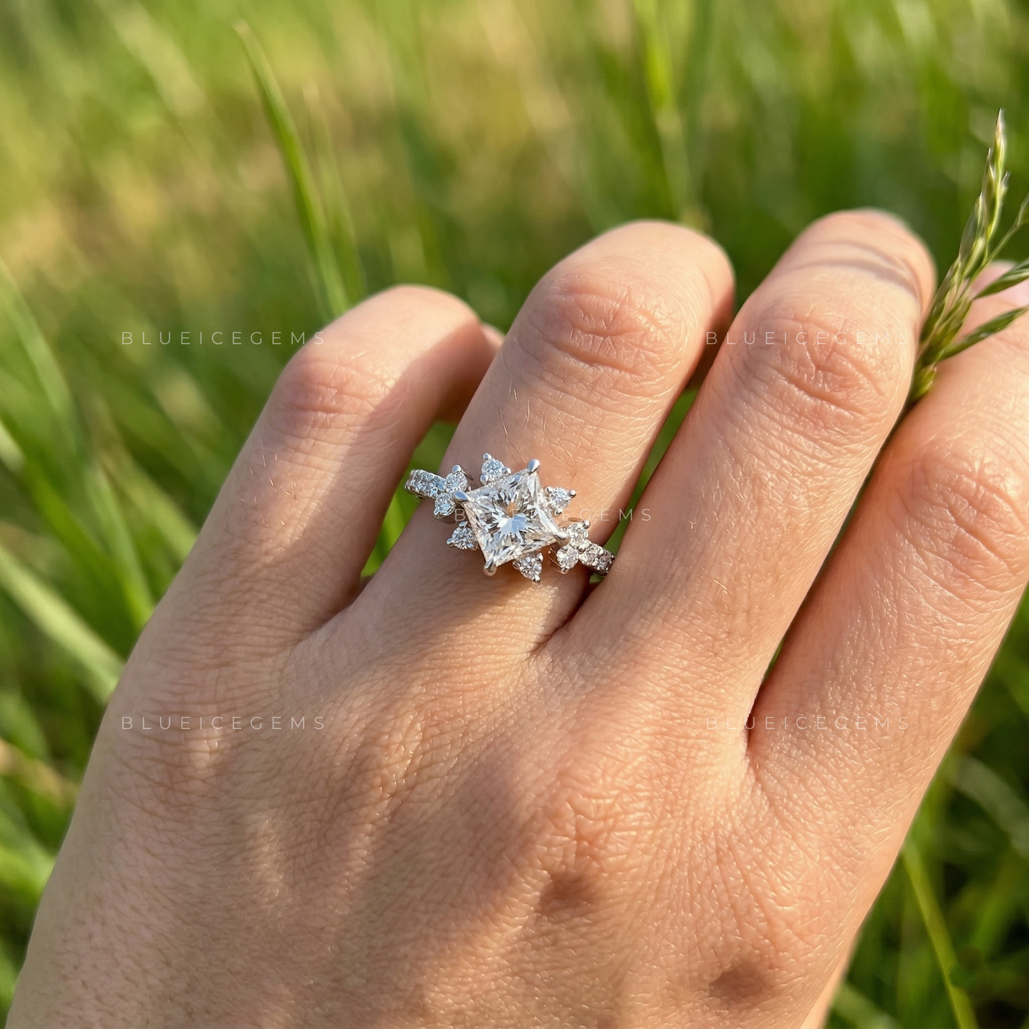 Modern Majesty Princess Cut Hidden Halo Engagement Ring