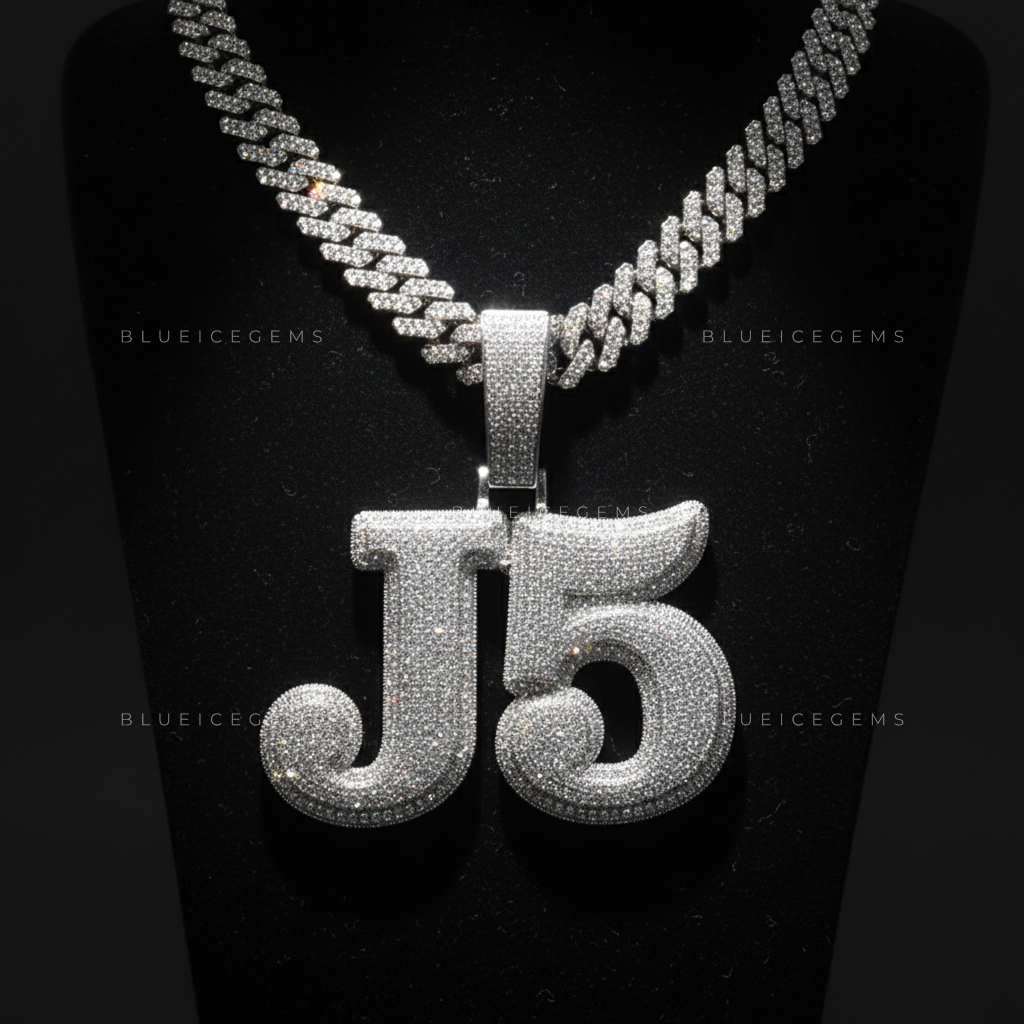 "SOLO" Custom Bubble Letter Iced-Out Pendant