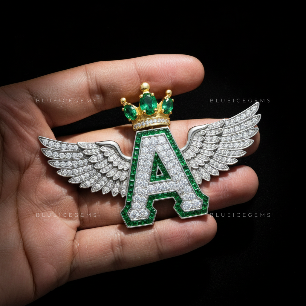 The "A" Aviator Sovereign: Emerald-Trimmed Monogram & Imperial Wing Crest