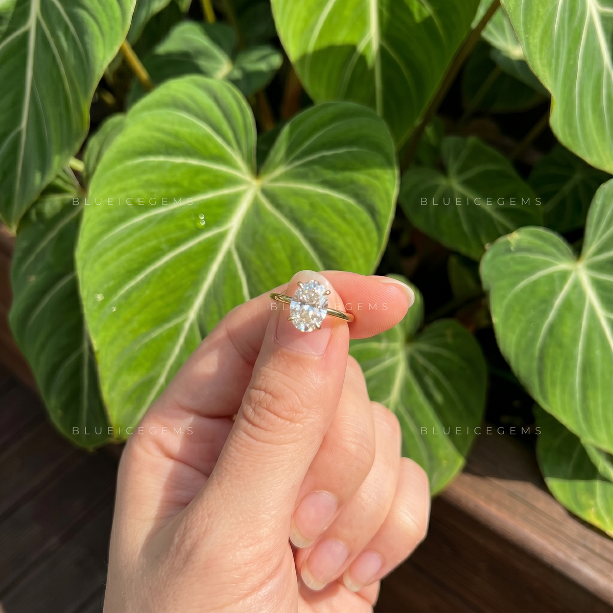 Graceful Serenade Oval Cut Hidden Halo Solitaire Engagement Ring